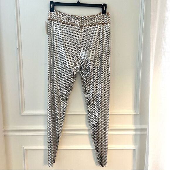 $4,190 Burberry Bobbie High Waisted Studded Pants In Silver, Size 10, NWOT - Picture 9 of 15